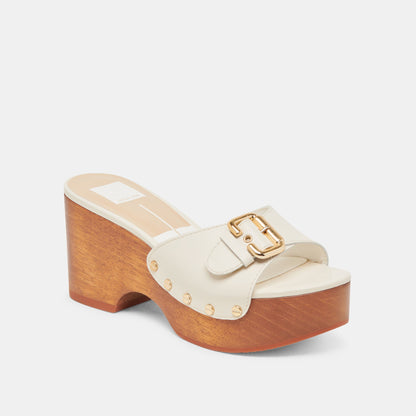 YALAH HEELS OFF WHITE LEATHER - Dolce Vita