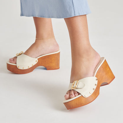 YALAH HEELS OFF WHITE LEATHER - Dolce Vita
