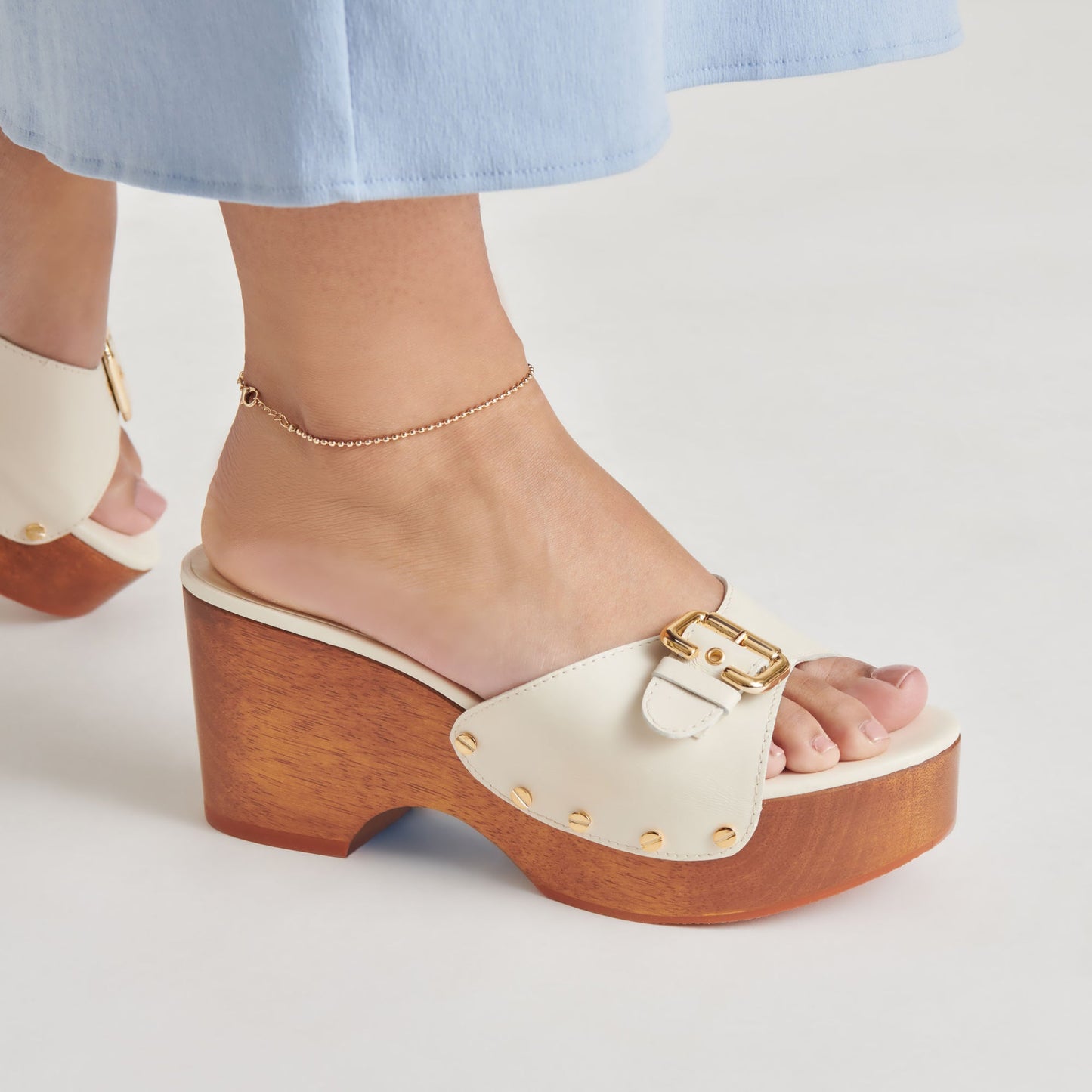 YALAH HEELS OFF WHITE LEATHER - Dolce Vita