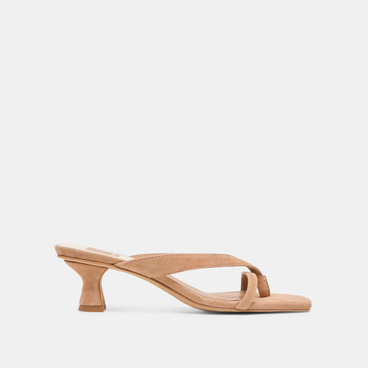 Brevel Toffee Suede Heels - Dolce Vita