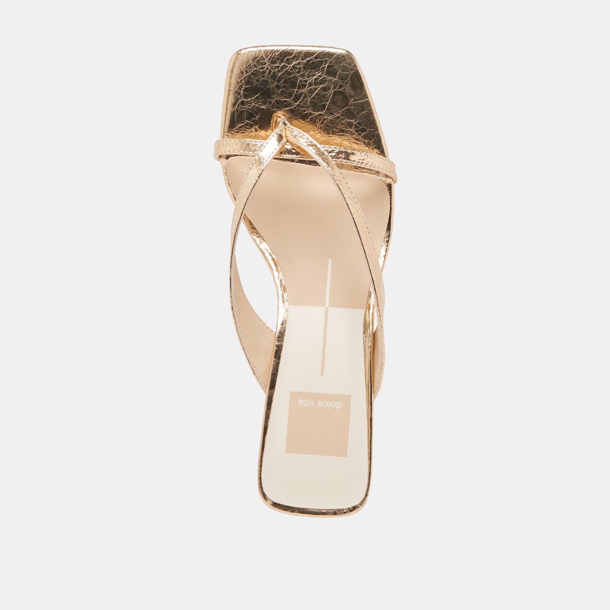 BREVEL HEELS GOLD DISTRESSED LEATHER - Dolce Vita