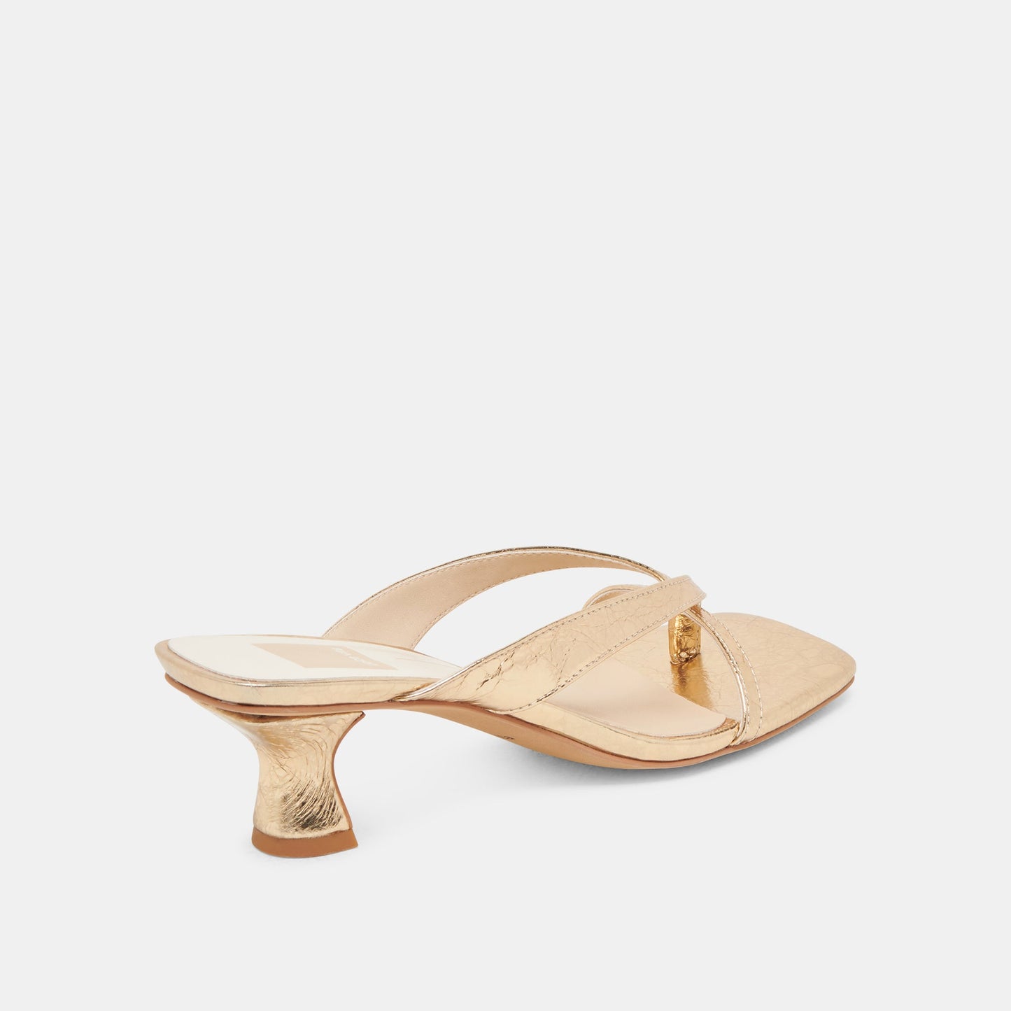 BREVEL HEELS GOLD DISTRESSED LEATHER - Dolce Vita