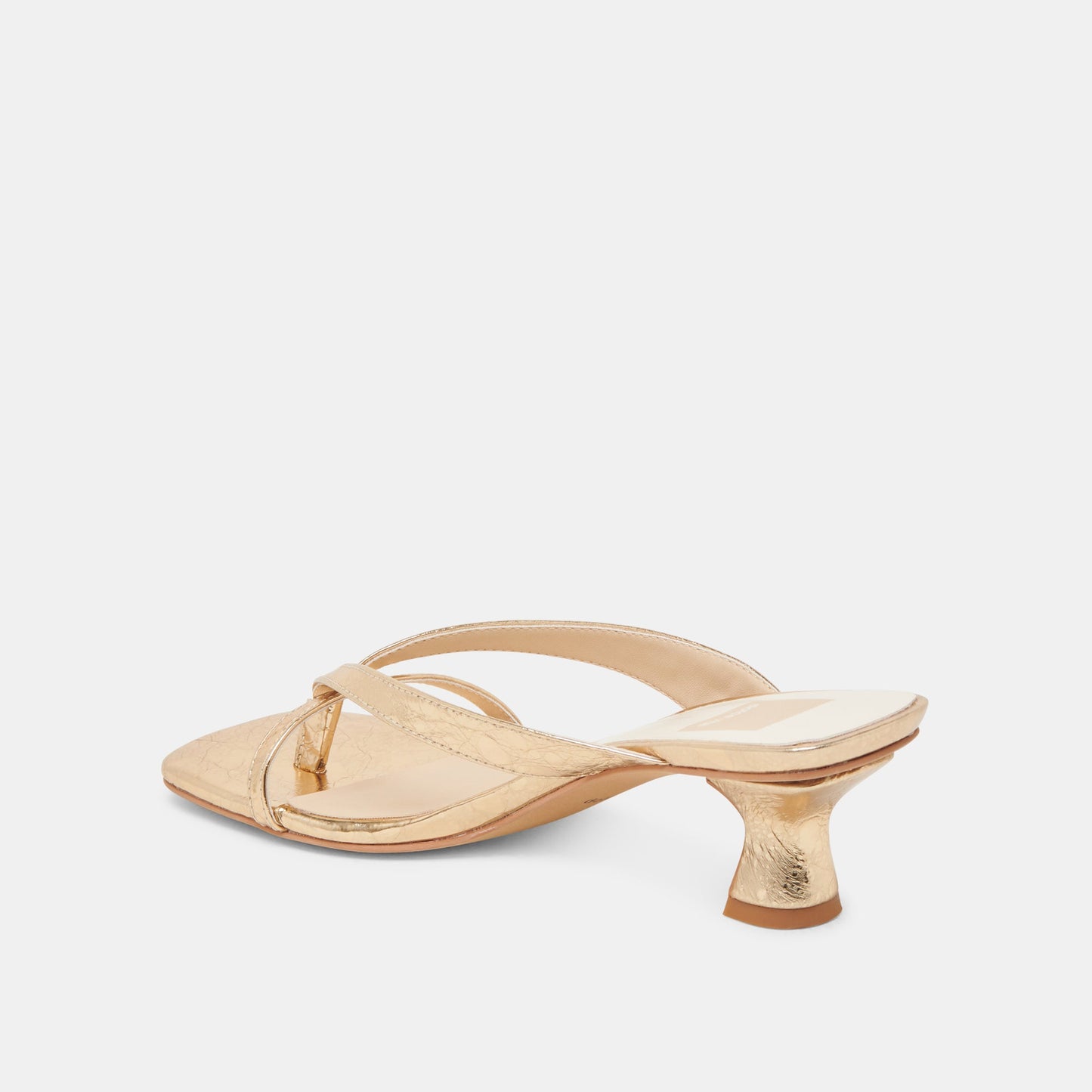 BREVEL HEELS GOLD DISTRESSED LEATHER - Dolce Vita