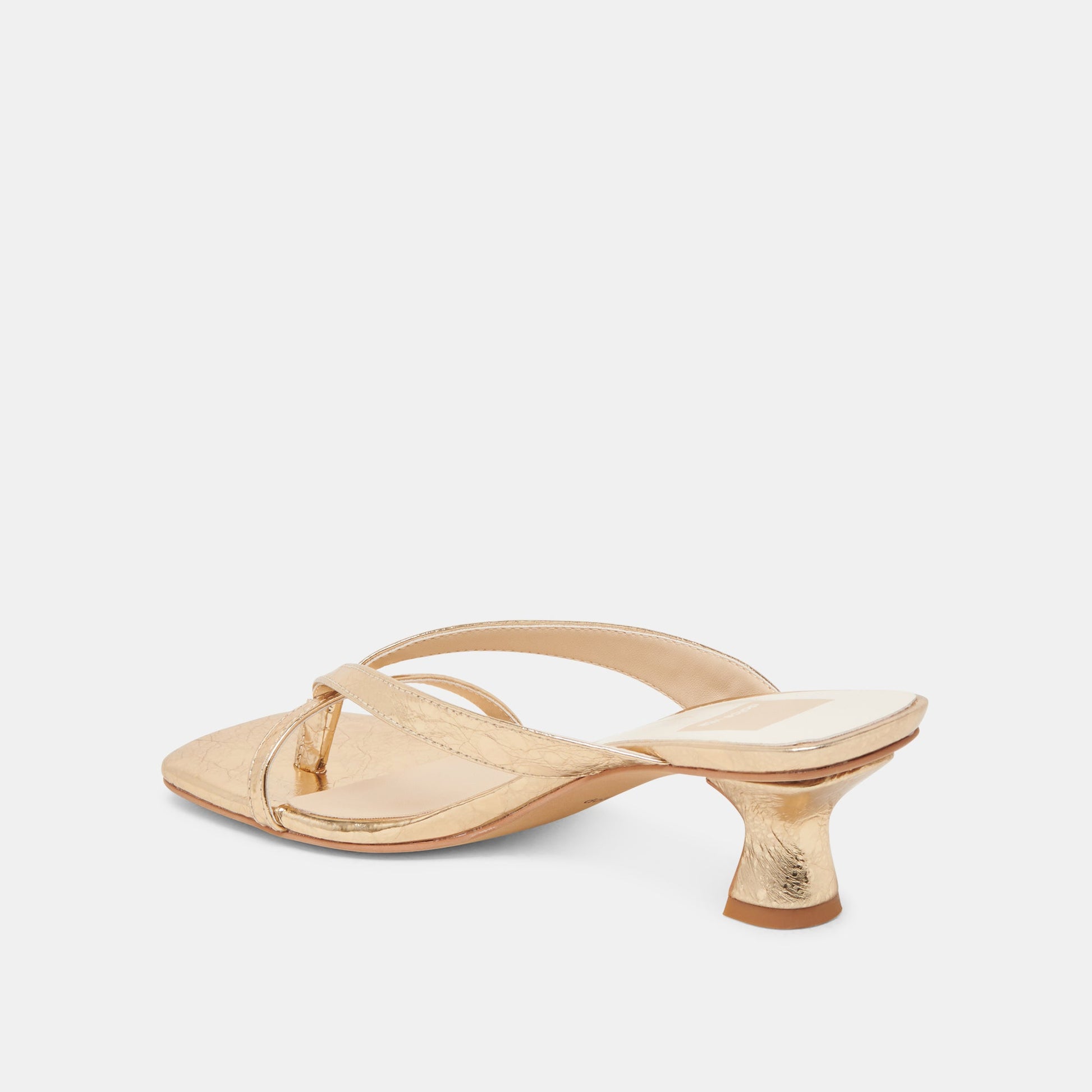 BREVEL HEELS GOLD DISTRESSED LEATHER - Dolce Vita