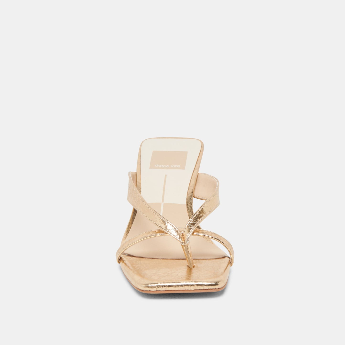 BREVEL HEELS GOLD DISTRESSED LEATHER - Dolce Vita