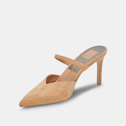 KANIKA WIDE HEELS TAN SUEDE - Dolce Vita