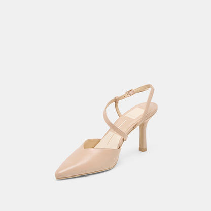 Kamra Beige Leather Heels - Dolce Vita
