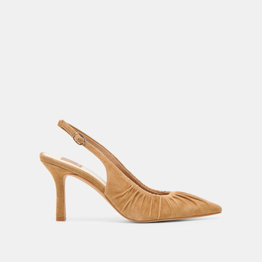 Keira Lt Brown Suede Heels - Dolce Vita