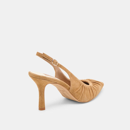 Keira Lt Brown Suede Heels - Dolce Vita