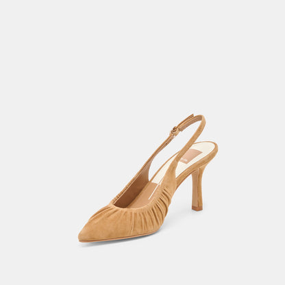 Keira Lt Brown Suede Heels - Dolce Vita