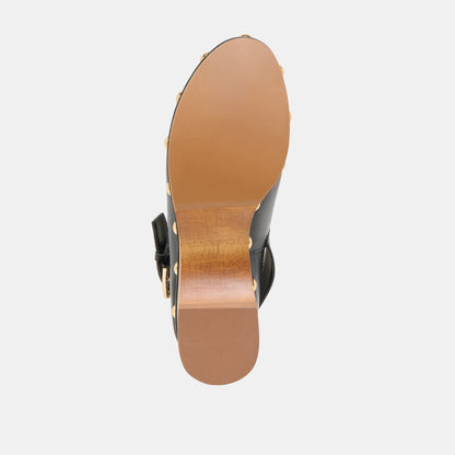 Adelan Black Leather Clogs - Dolce Vita