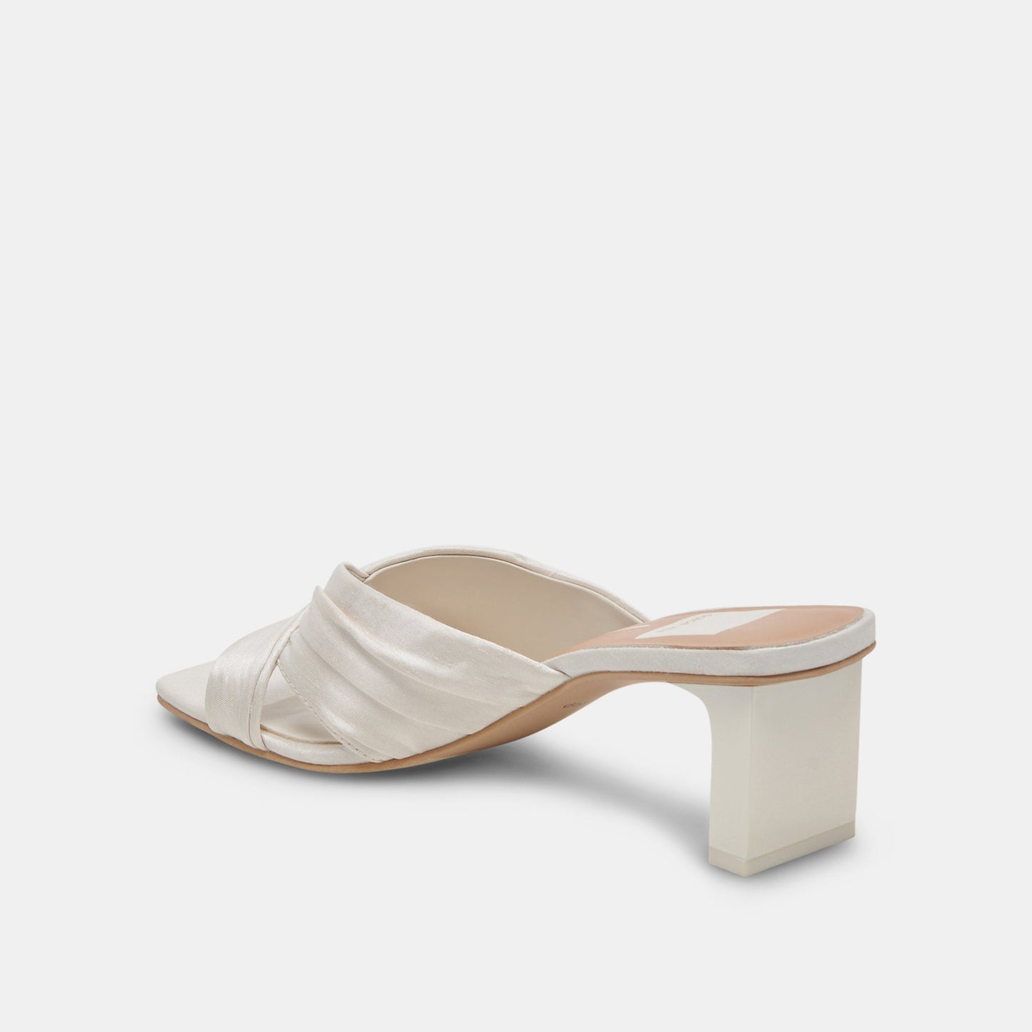 CARLAN HEELS OFF WHITE SILK - Dolce Vita