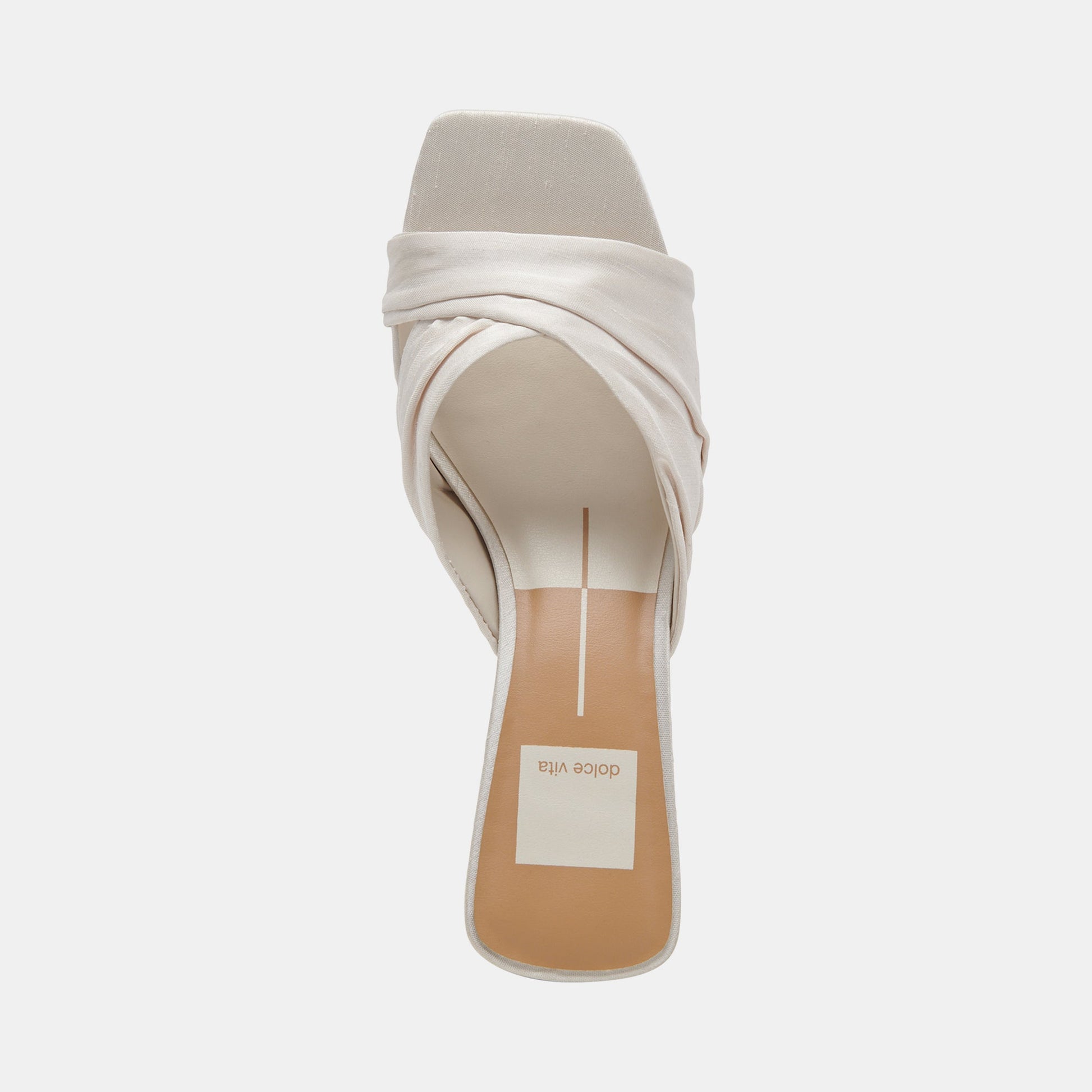 CARLAN HEELS OFF WHITE SILK - Dolce Vita