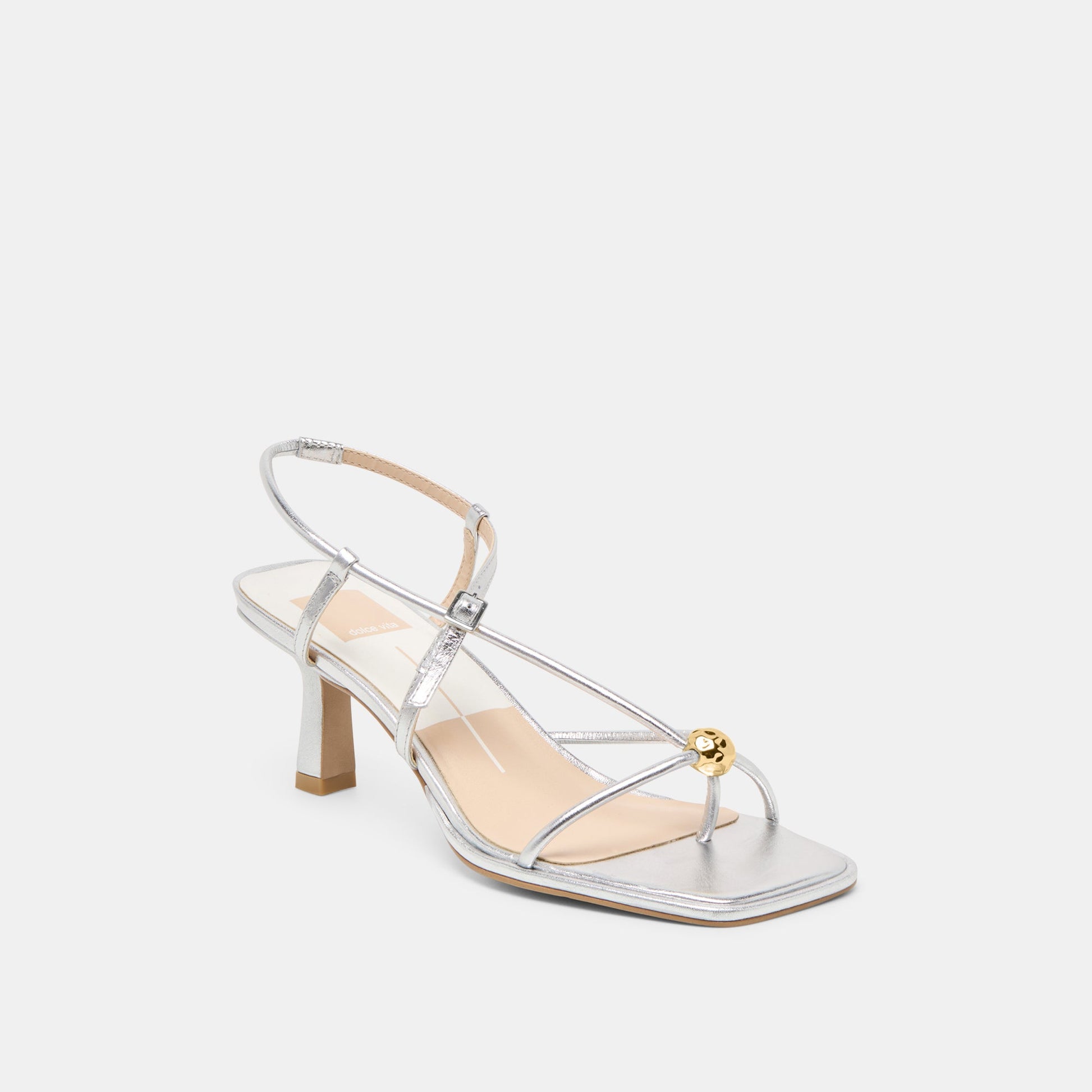 Mylee Silver Distressed Leather Heels - Dolce Vita