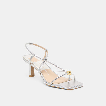 Mylee Silver Distressed Leather Heels - Dolce Vita