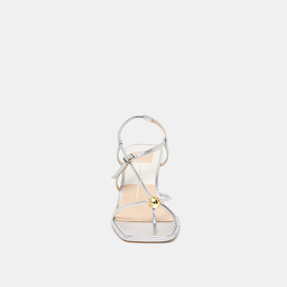 Mylee Silver Distressed Leather Heels - Dolce Vita