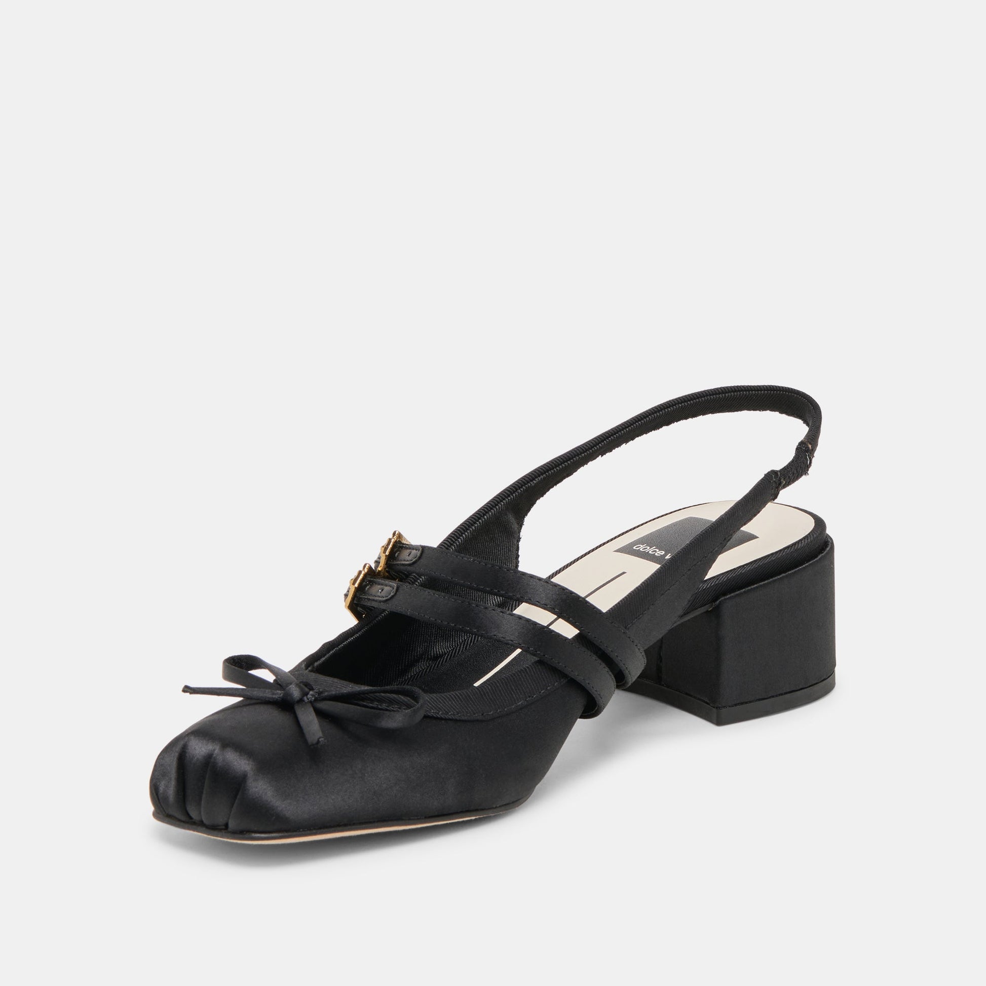 Loris Onyx Satin Heels - Dolce Vita
