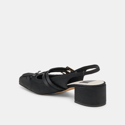 Loris Onyx Satin Heels - Dolce Vita