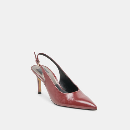 Elasi Oxblood Crinkle Heels - Dolce Vita