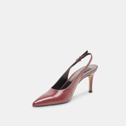 Elasi Oxblood Crinkle Heels - Dolce Vita