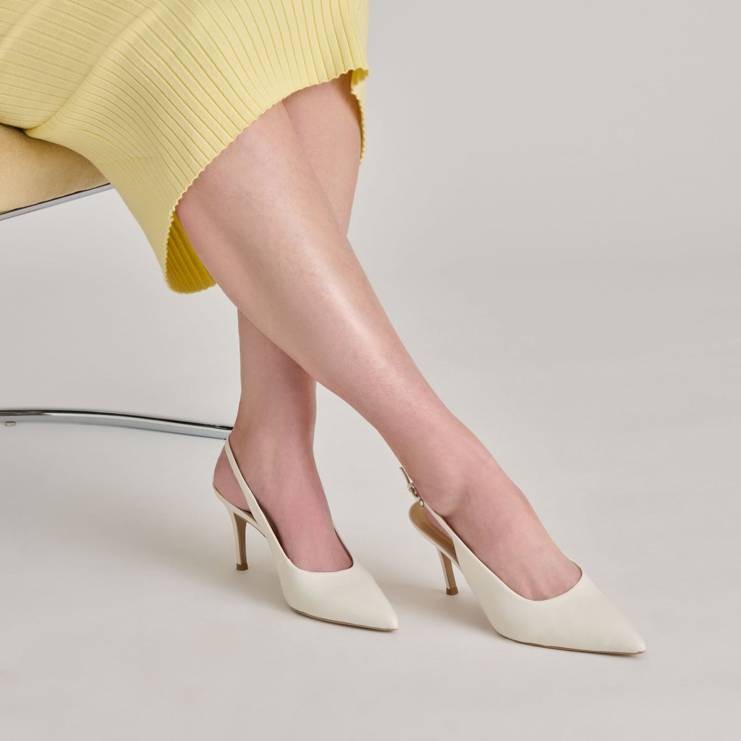 ELASI HEELS WHITE LEATHER - Dolce Vita