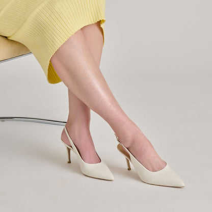 ELASI HEELS WHITE LEATHER - Dolce Vita