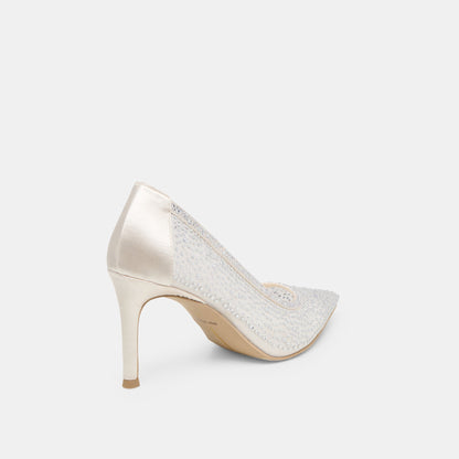 Kashe Crystal White Mesh Heels - Dolce Vita