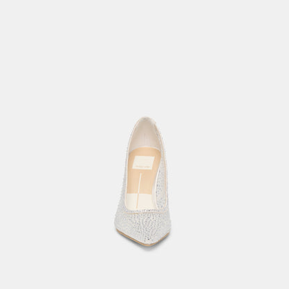 Kashe Crystal White Mesh Heels - Dolce Vita