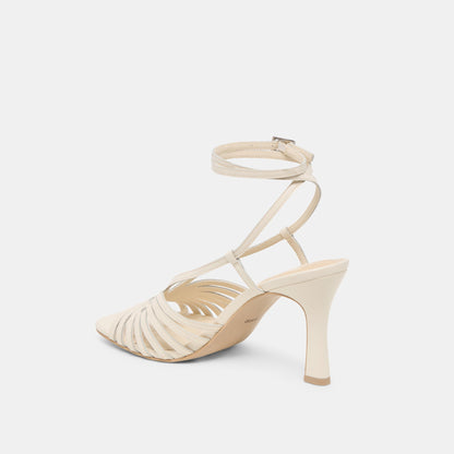Nivana Off White Crinkle Patent Heels - Dolce Vita