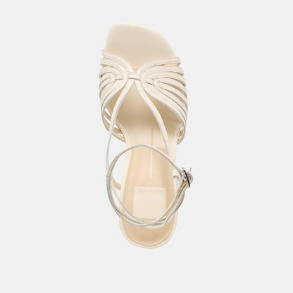 Nivana Off White Crinkle Patent Heels - Dolce Vita