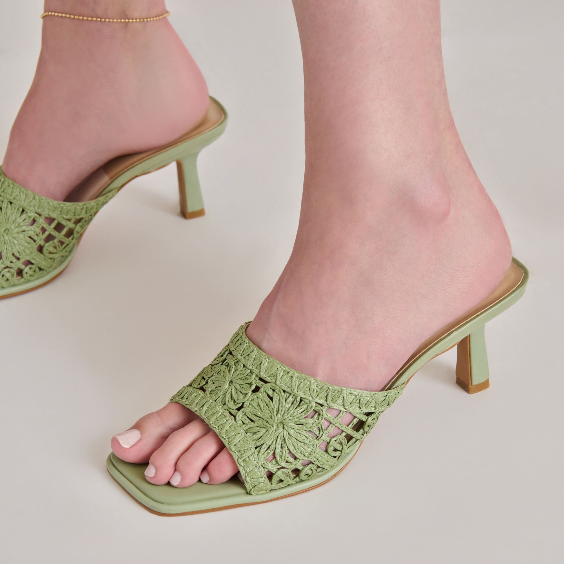 MAYLAH HEELS SAGE MACRAME - Dolce Vita