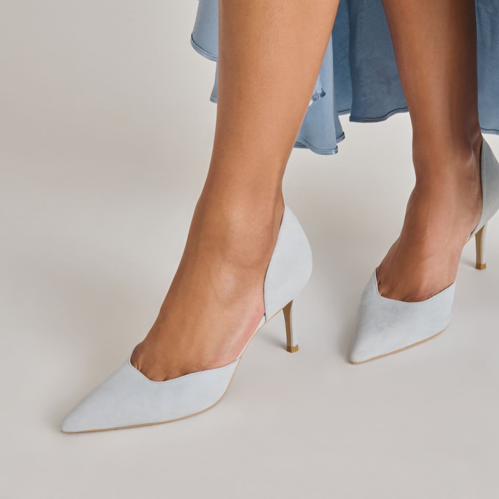 ELOY HEELS LIGHT BLUE SUEDE - Dolce Vita