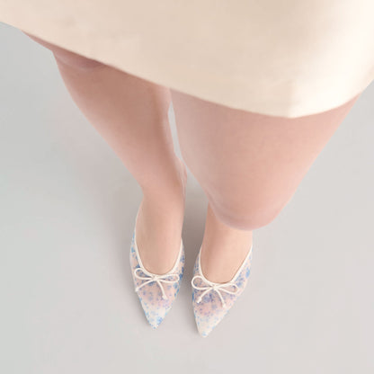 Cleo Blue Floral Mesh Heels - Dolce Vita