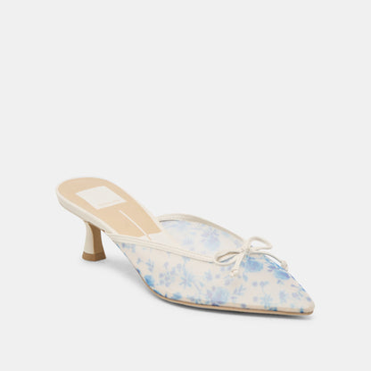 Cleo Blue Floral Mesh Heels - Dolce Vita