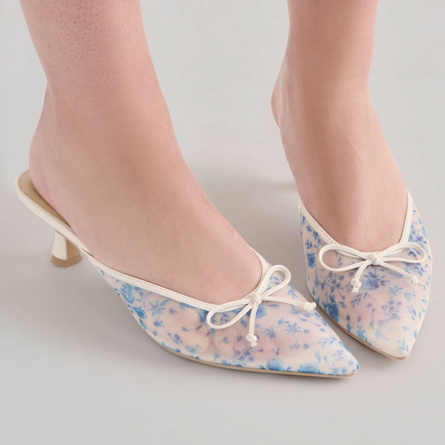 Cleo Blue Floral Mesh Heels - Dolce Vita