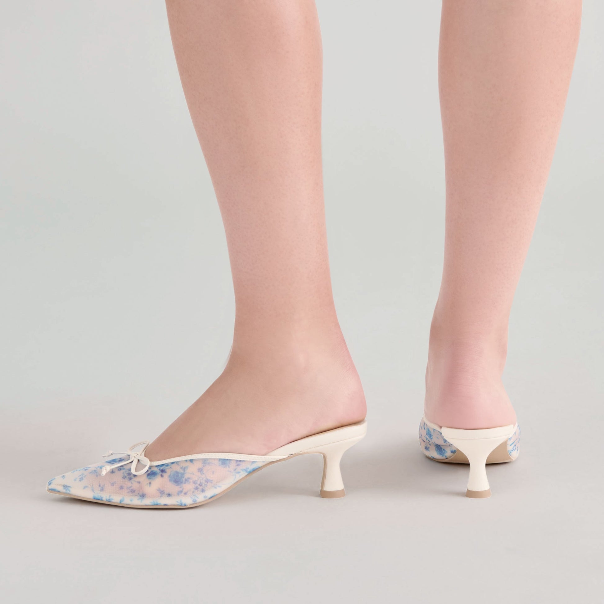 Cleo Blue Floral Mesh Heels - Dolce Vita