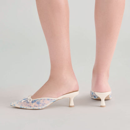 Cleo Blue Floral Mesh Heels - Dolce Vita