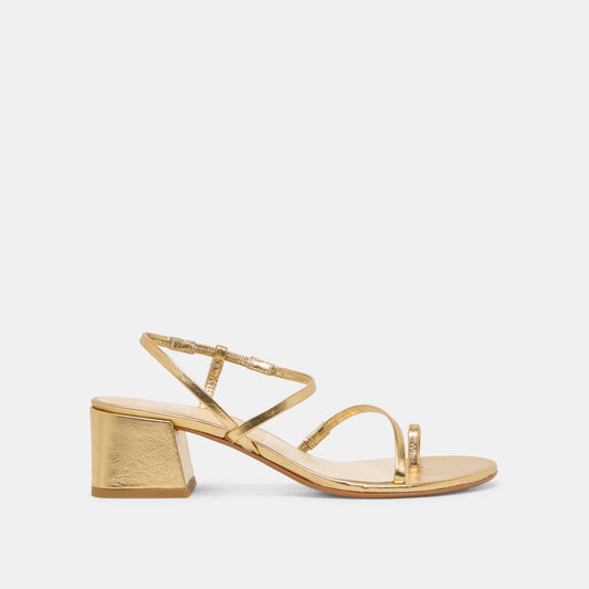 Trini Gold Leather Heels - Dolce Vita