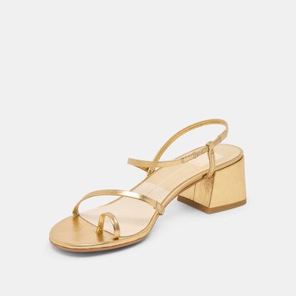 Trini Gold Leather Heels - Dolce Vita