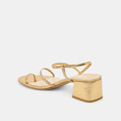 Trini Gold Leather Heels - Dolce Vita