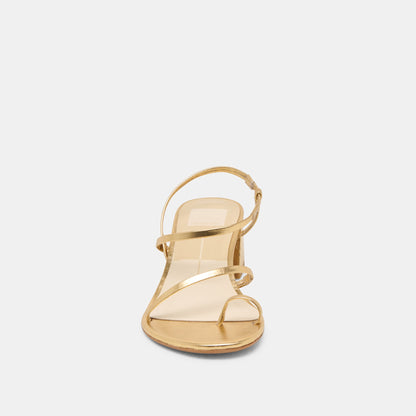 Trini Gold Leather Heels - Dolce Vita