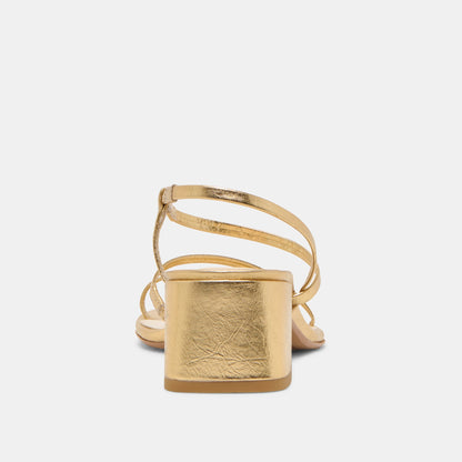 Trini Gold Leather Heels - Dolce Vita