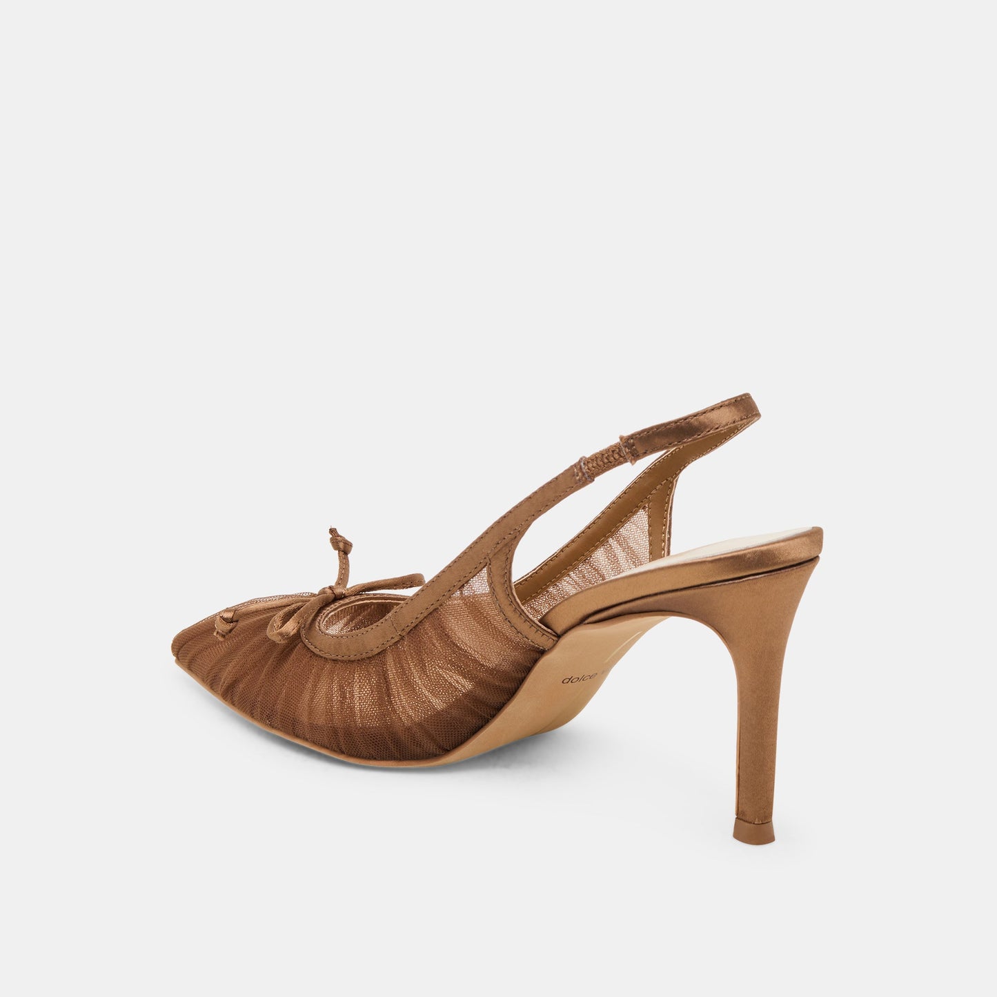 Yela Mid Brown Tulle Heels - Dolce Vita