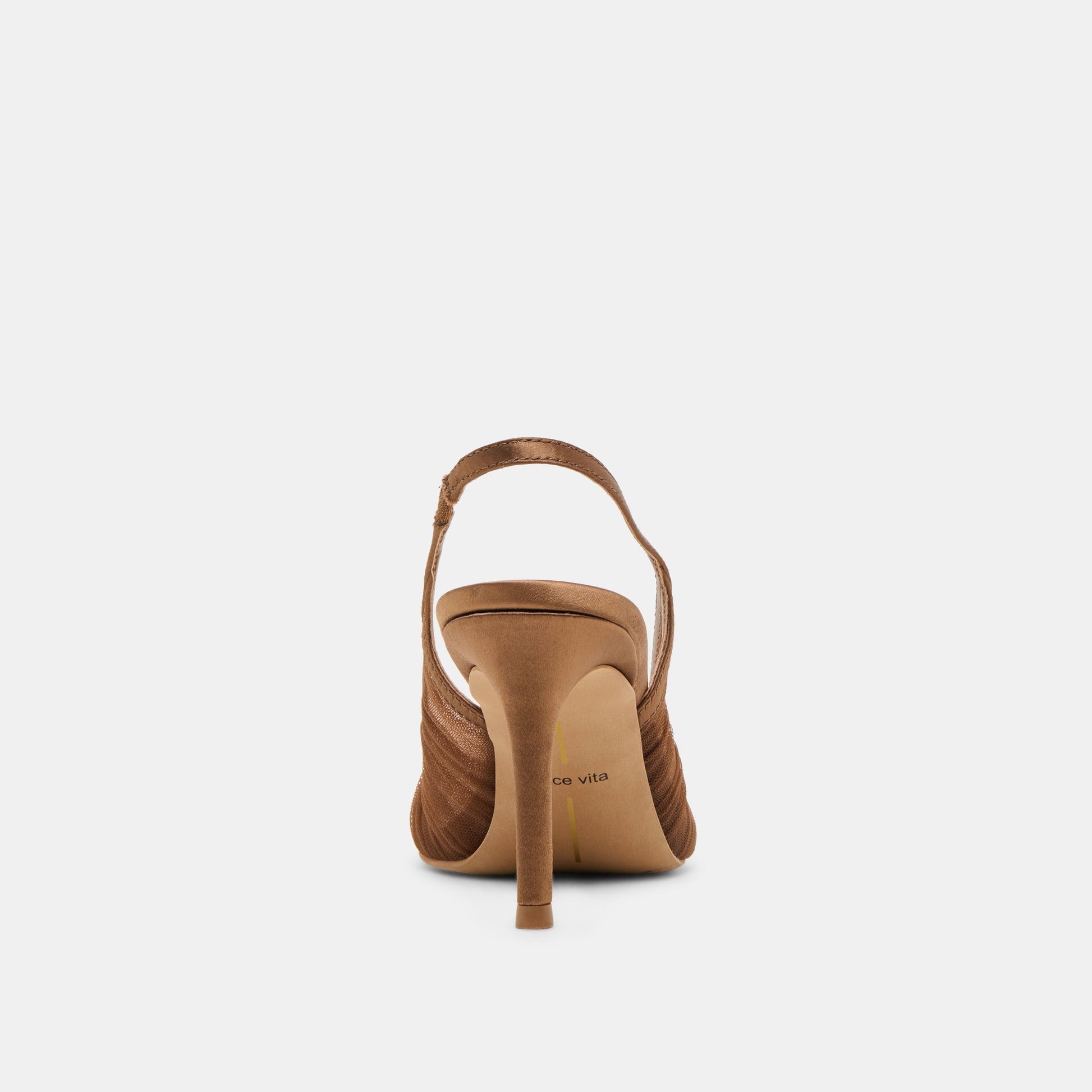 Yela Mid Brown Tulle Heels - Dolce Vita