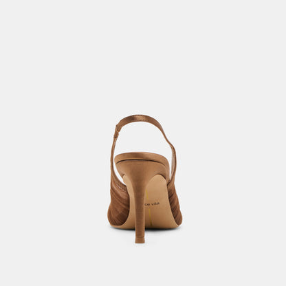 Yela Mid Brown Tulle Heels - Dolce Vita