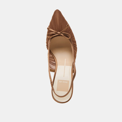 Yela Mid Brown Tulle Heels - Dolce Vita