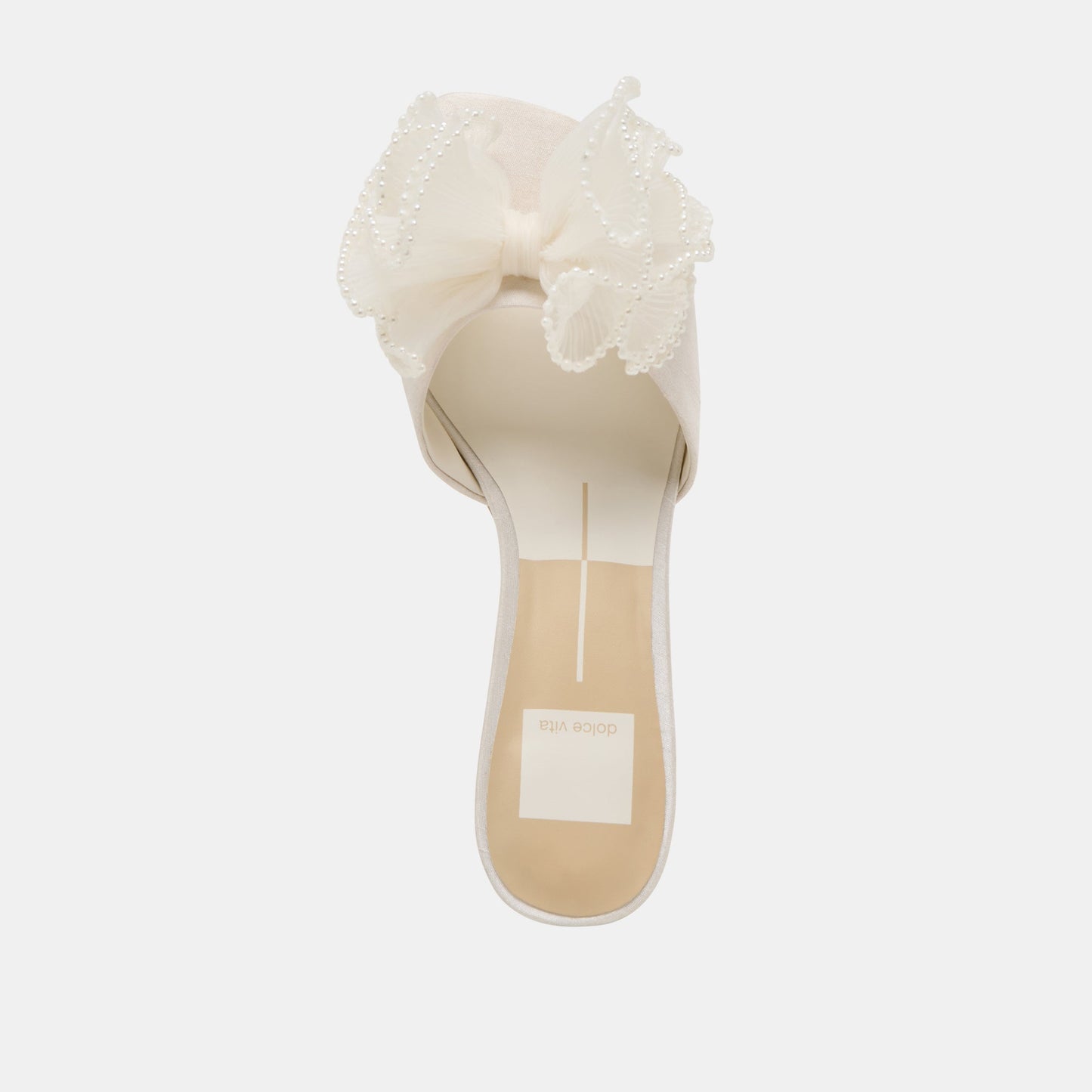 NARITA PEARL HEELS OFF WHITE SATIN - Dolce Vita