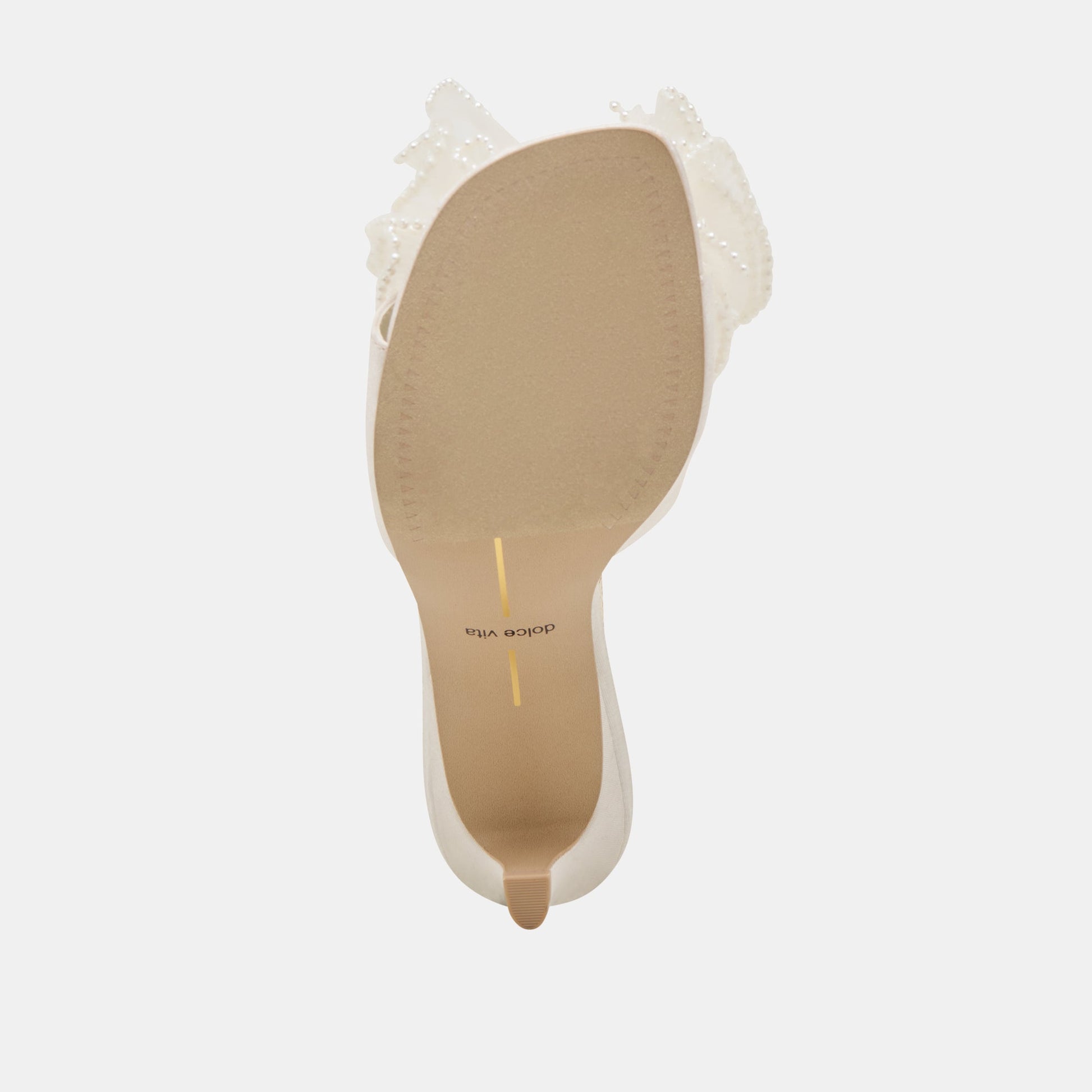 NARITA PEARL HEELS OFF WHITE SATIN - Dolce Vita