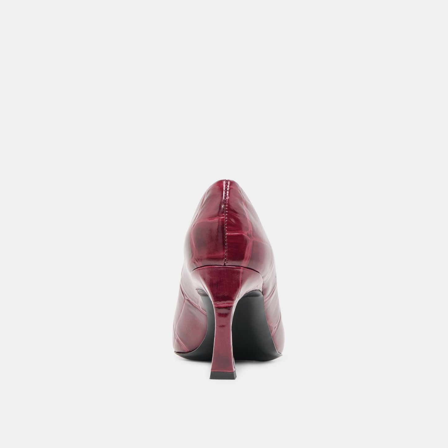 Midge Burgundy Croco Embossed Leather Heels - Dolce Vita