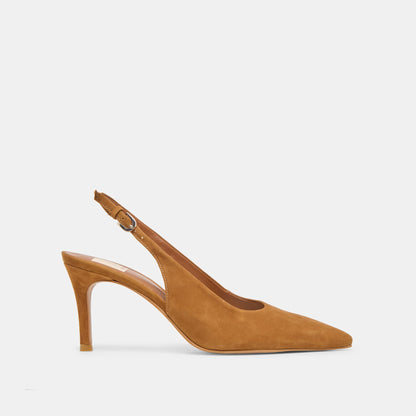 Elasi Brown Nubuck Heels - Dolce Vita